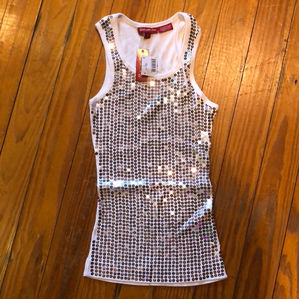 Silver Sequin Tank Top